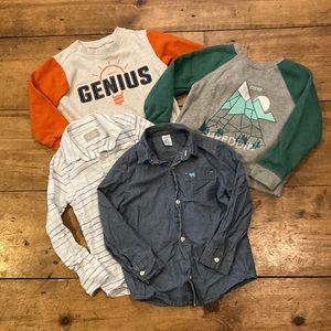 4 Pc Long Sleeve Button Ups & Sweatshirts sz 5